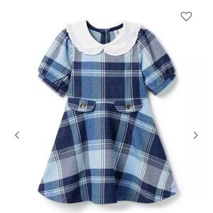 Janie & Jack 2T The Gallery Dress in skyline blue plaid, NWT
